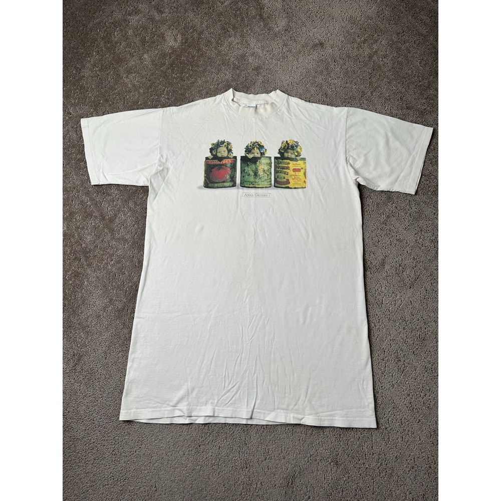 Vintage 1996 Anne Geddes Nightshirt Sleep Shirt Baby Flower Pot Graphic One Size